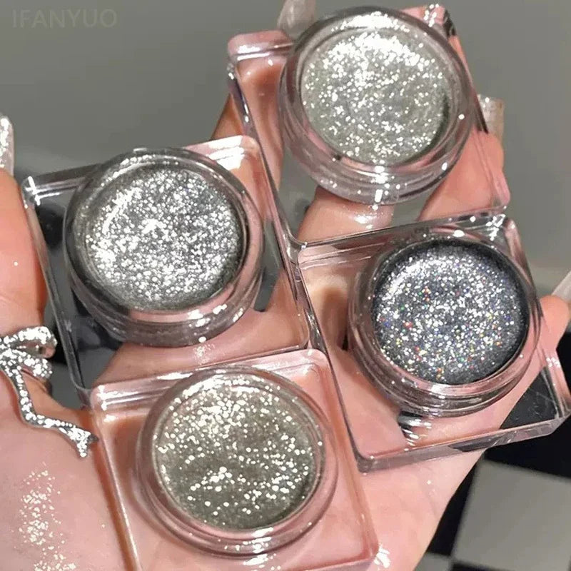 Long Lasting Waterproof Glitter Eyeshadow – Pearlescent Shimmer Makeup for Eyes & Body