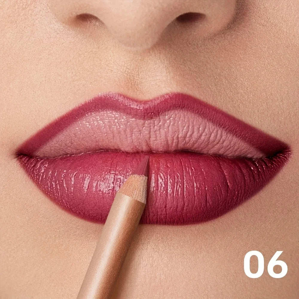 Waterproof Matte Lip Liner Pencil - Long Lasting High Pigment Lip Makeup for Women