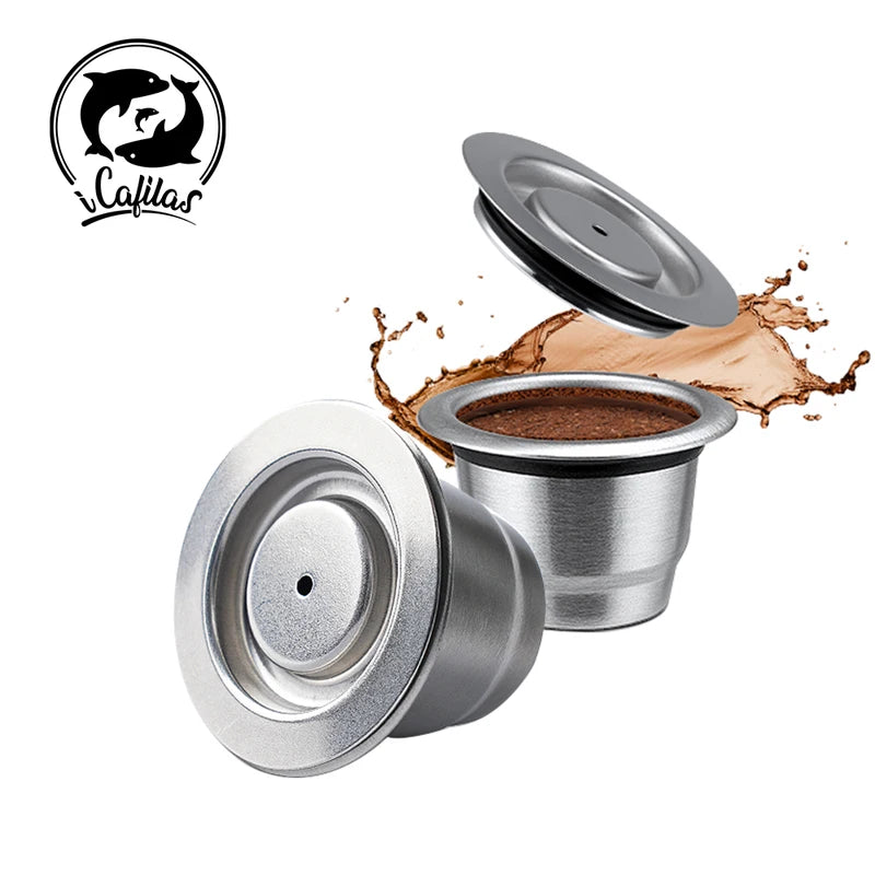 Reusable Coffee Capsules for Nespresso - Stainless Steel Espresso Pods - Upgraded Design