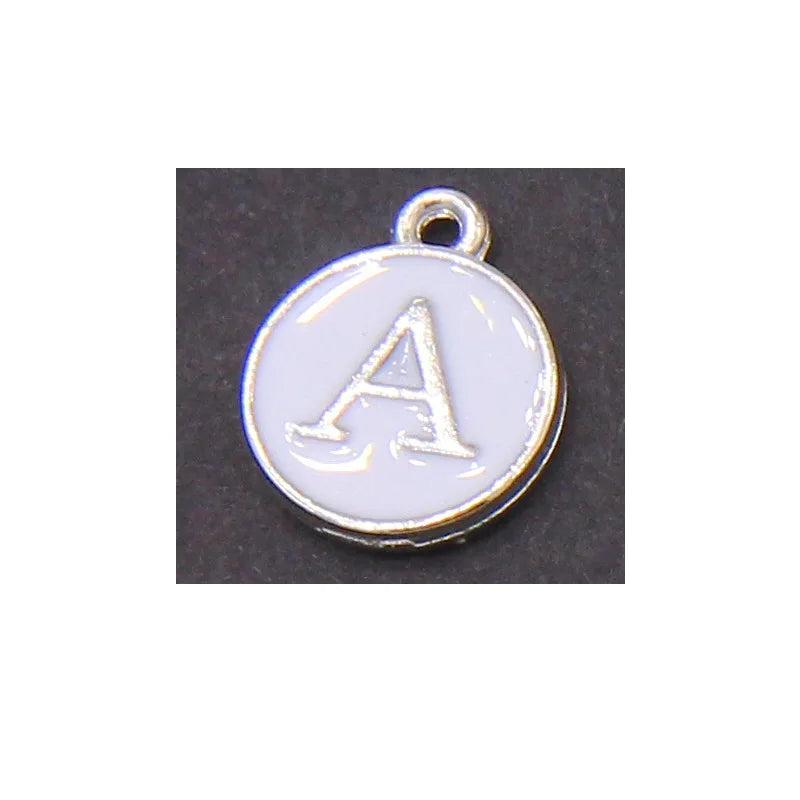 10PCS Initial Letter Enamel Charms for Jewelry Making Handmade DIY Bracelets & Earrings