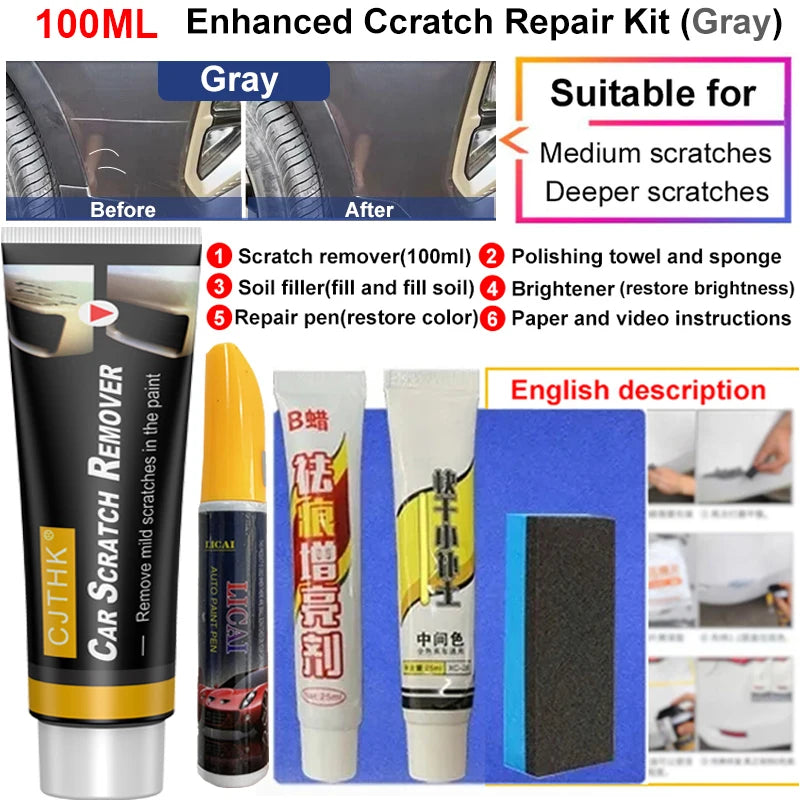 Car Scratch Remover Paint Care Kit - Auto Swirl & Damage Repair Polishing
