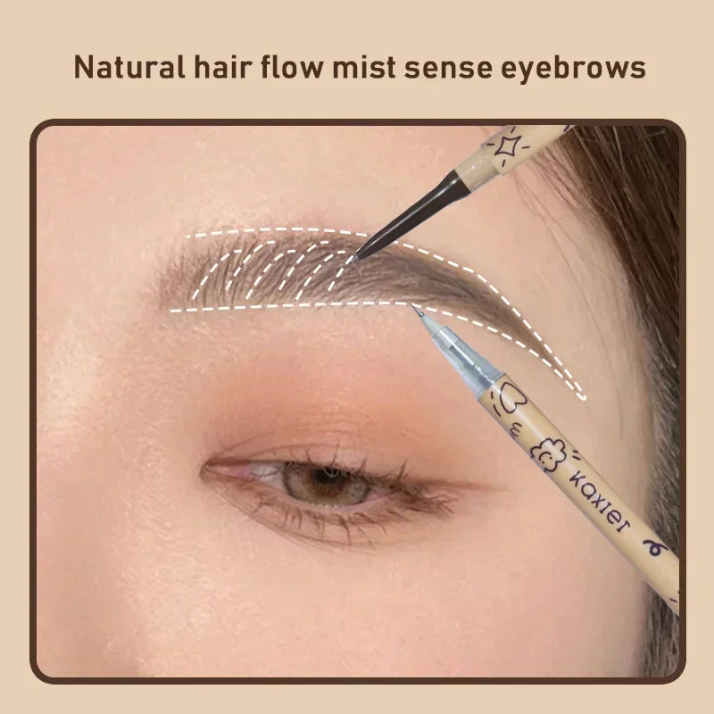 2-in-1 Liquid Eyebrow Tattoo Pencil Waterproof & Easy-to-Color Brow Gel Pen