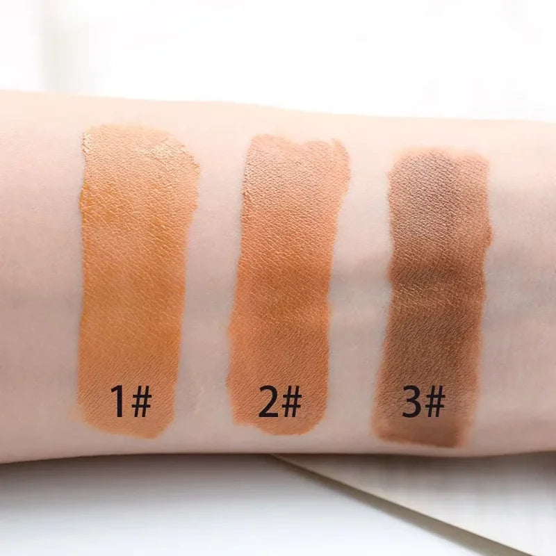 2-in-1 Dark Skin Liquid Foundation Set for Women - Waterproof Concealer & Oil Control Cream