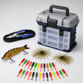 Fishing Tackle Box Kit with Pliers and Lures - Portable Multi-Compartment Organizer