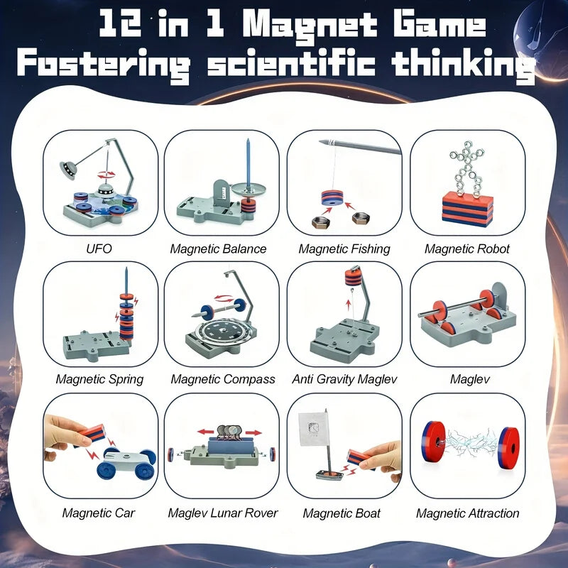 12-in-1 Anti-Gravity Magnetic Levitation Science Kit for Teens