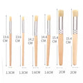 Professional Hollow Handle Paint Brush Set - Pig Bristle Round & Flat Head Art Brushes