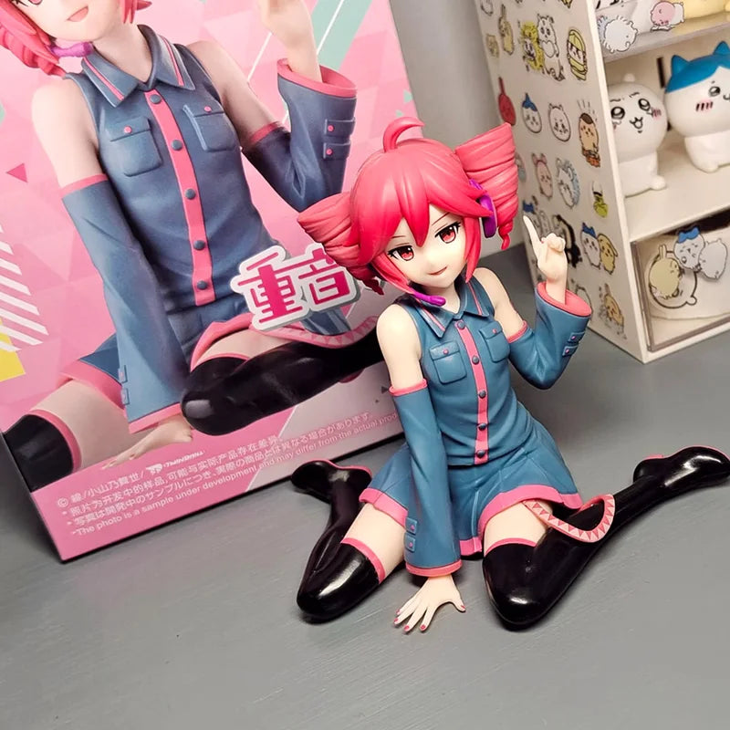 Kasane Teto Twin-Tail Anime Girl Figure Set - PVC Collectible Dolls for Desktop Display
