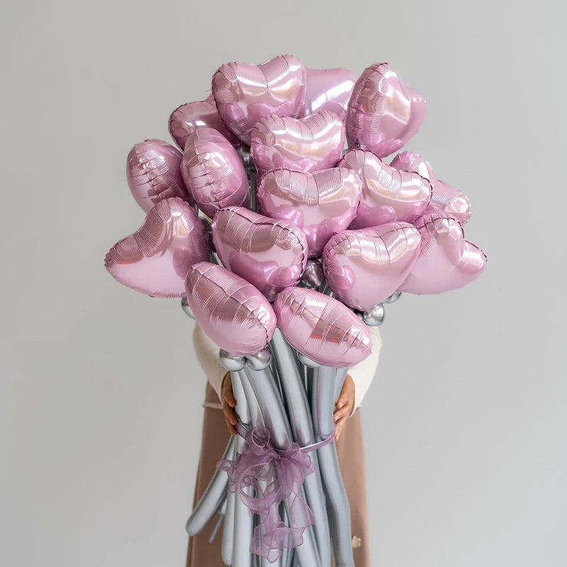Love Balloon Bouquet Set - Red and Green Latex DIY Long Balloons for Confession and Party Decorations
