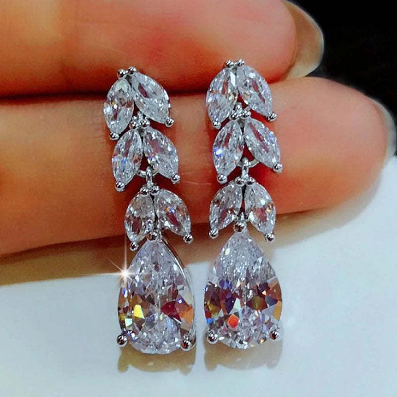 Exquisite Long Tassel Earrings for Women with Rhinestones & AAA Zircon