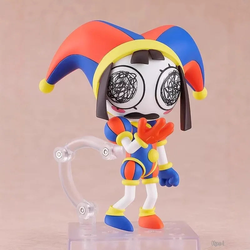 Chibi Pomni Digital Circus Collectible Figure with Interchangeable Face - Desktop Ornament