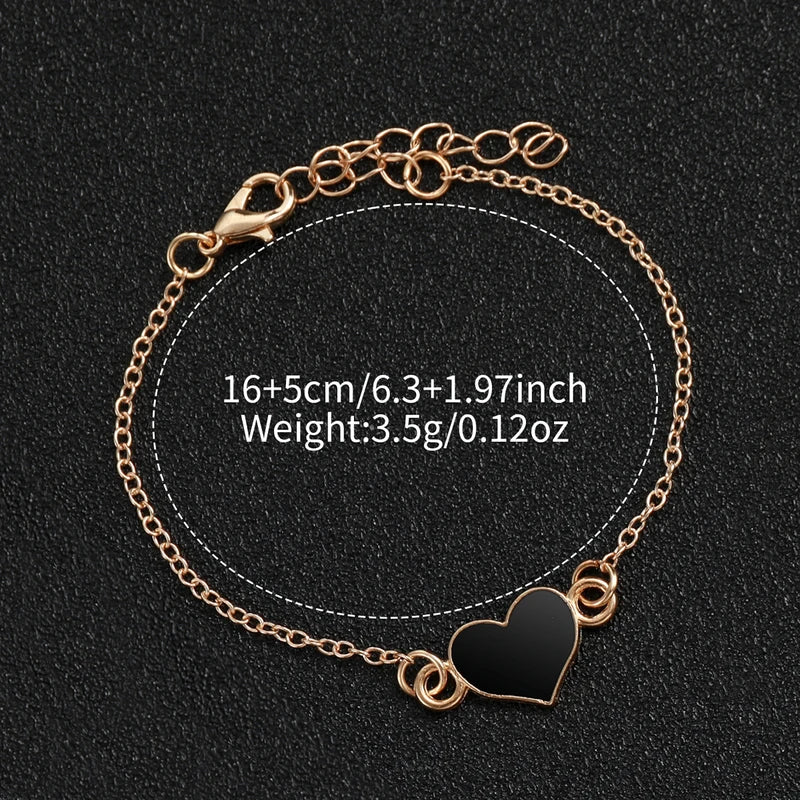 Fashion Square Women Quartz Watch with Heart Bracelet Set Silicone Strap, Arabic Dial