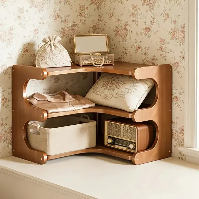 Freestanding Corner Shelf Organizer - Multi-Tier Space Saver Storage Rack