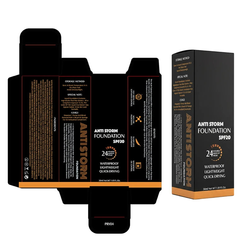 Custom Logo Liquid Foundation 30ml SPF 20 Long-Lasting Oil-Free Face Makeup