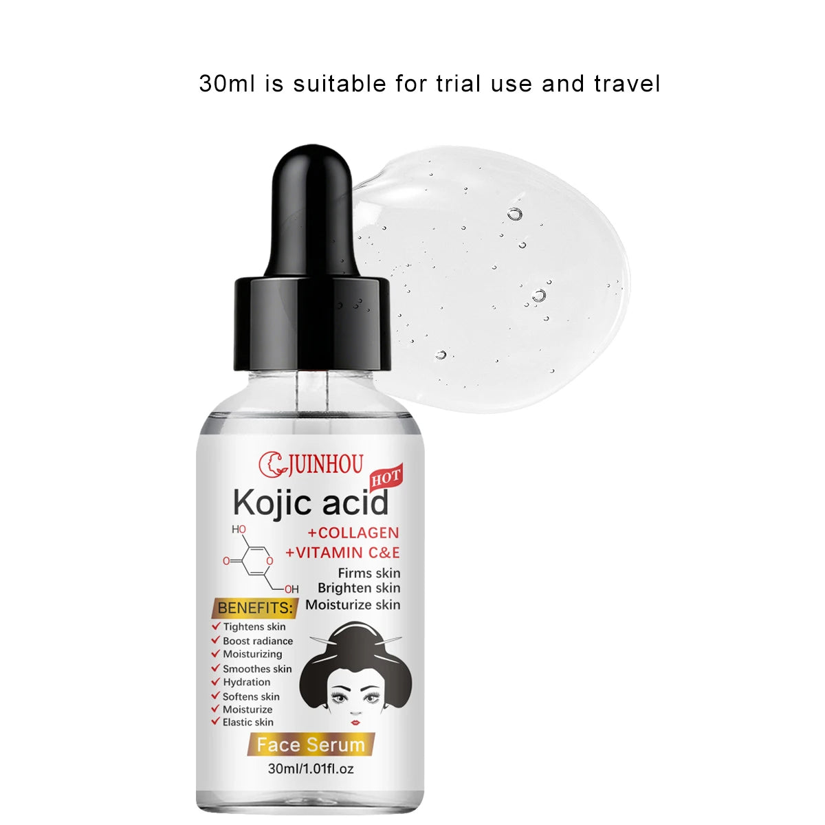 Deep Hydrating Face Serum with Seabuckthorn and Kojic Acid for All Skin Types