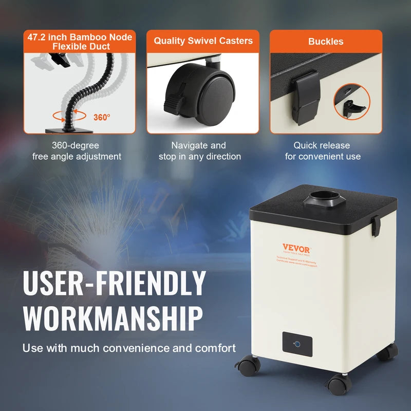 Solder Fume Extractor 100W/150W Smoke Purifier with 3-Layer Filtration
