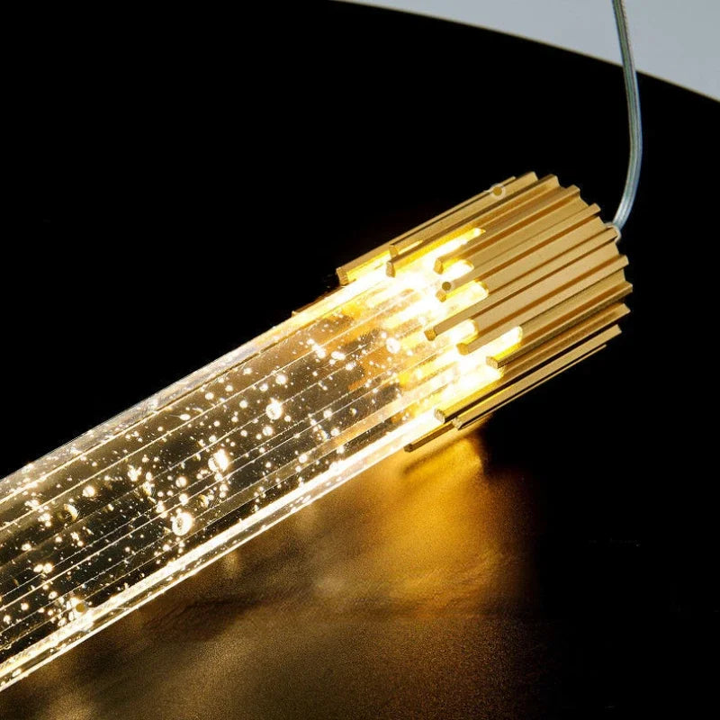 Modern LED Pendant Light Fixture with Crystal Accents for Living Room Bedroom
