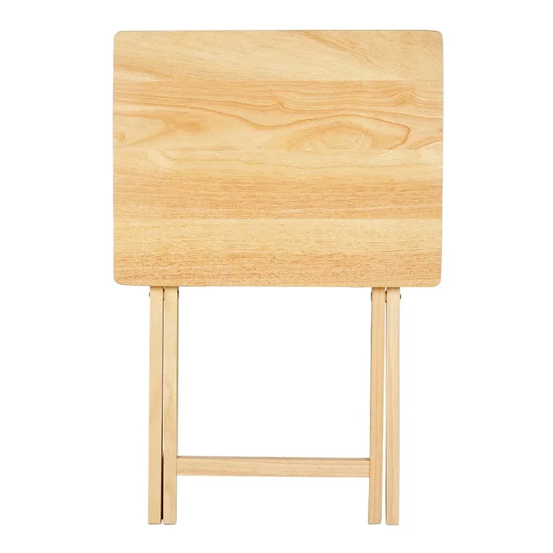 Indoor Folding TV Tray Table - Lightweight Solid Rubberwood, Space Saving