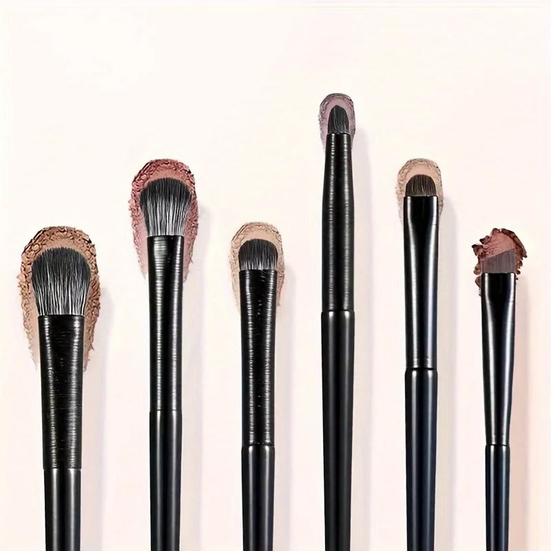 6Pcs Eye Makeup Brush Set - Soft Eyeshadow & Eyeliner Blending Brushes