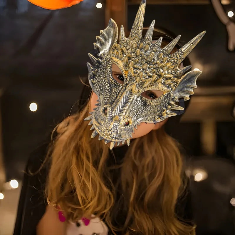 Halloween Dragon Mask Cosplay Prop for Kids Teens Carnival Party Costume Accessories