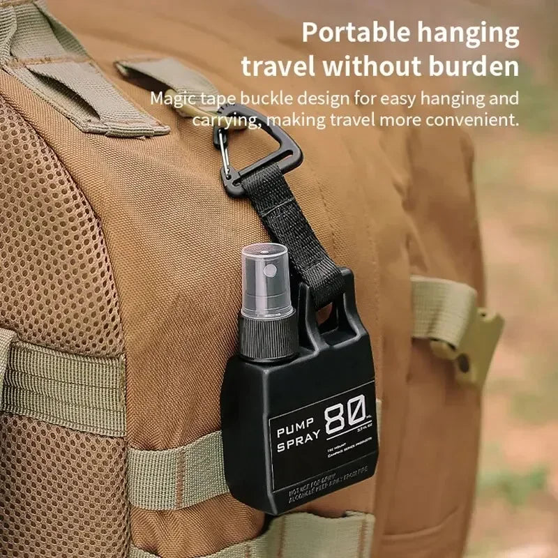 Portable Spray Bottle with Buckle for Camping Travel Refillable 80ml