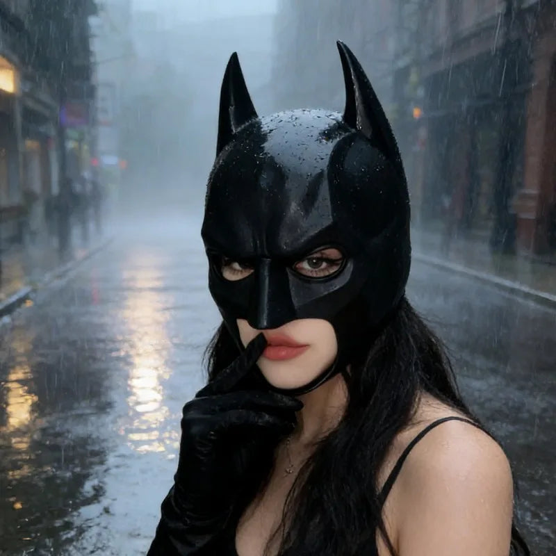 Full Face Bat Masquerade Mask Latex Costume Headgear for Halloween & Parties