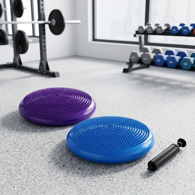 Balance Pad Yoga Cushion Balance Trainer with Inflatable Ball & Anti-Burst Design
