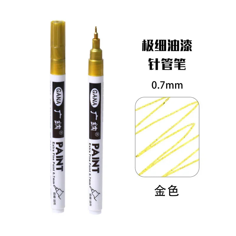 Oil Based White Black Permanent Paint Markers Pen with 0.7mm Extra Fine Tip Waterproof for Rock, Wood, Metal, Canvas
