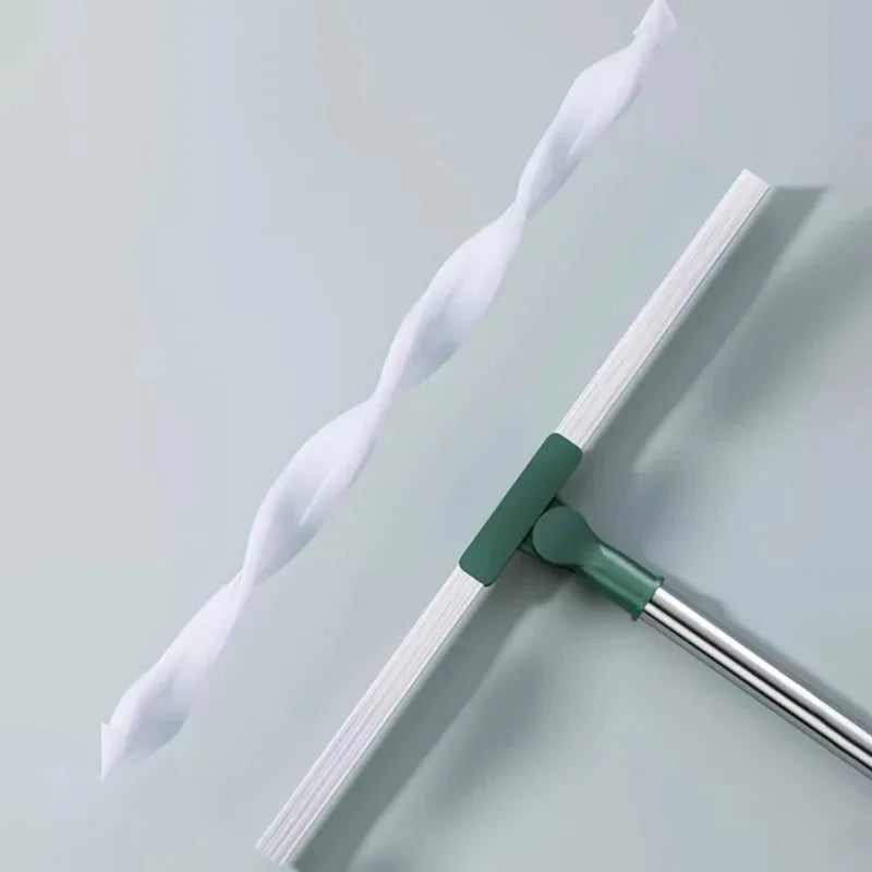 Silicone Floor & Glass Scraper Broom with Squeegee - Multi-Color Household Cleaning Tool