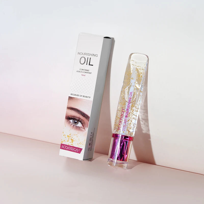 Eyelash and Eyebrow Nourishing Gold Essential Oil Serum - Thickening & Repair, 10ml