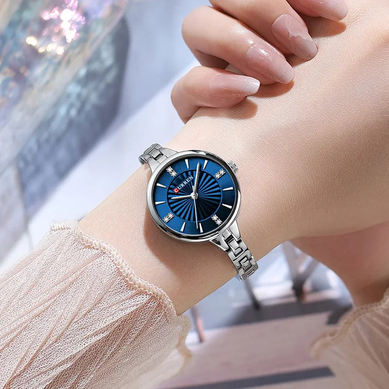 Women's Casual Quartz Watch Waterproof Stainless Steel Strap Elegant Wristwatch