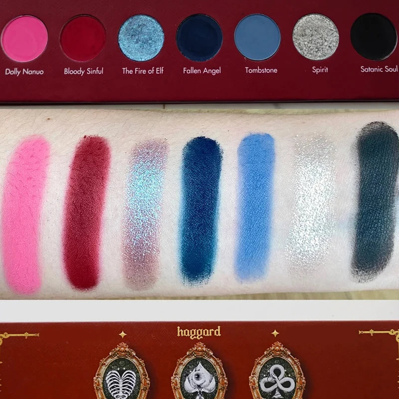 Seven-Color Eyeshadow Palette - Matte & Shimmer Finishes, Bold Makeup Look