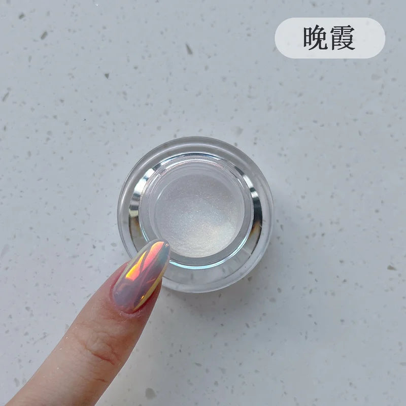 Mirror Chrome Nail Powder - Aurora Effect High-Gloss Pigment for Nail Art