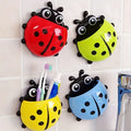 Cute Ladybug Toothbrush Holder with Suction Cups - Bathroom Accessory