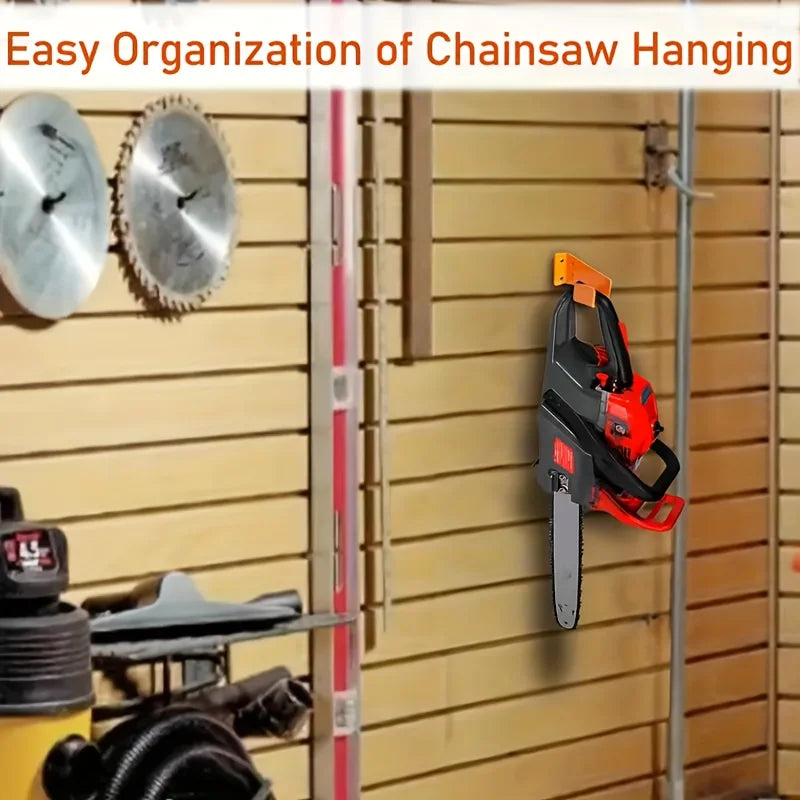 Garage Chainsaw Wall Mount Holder with Anchor & Screw Kit - Space-Saving Storage