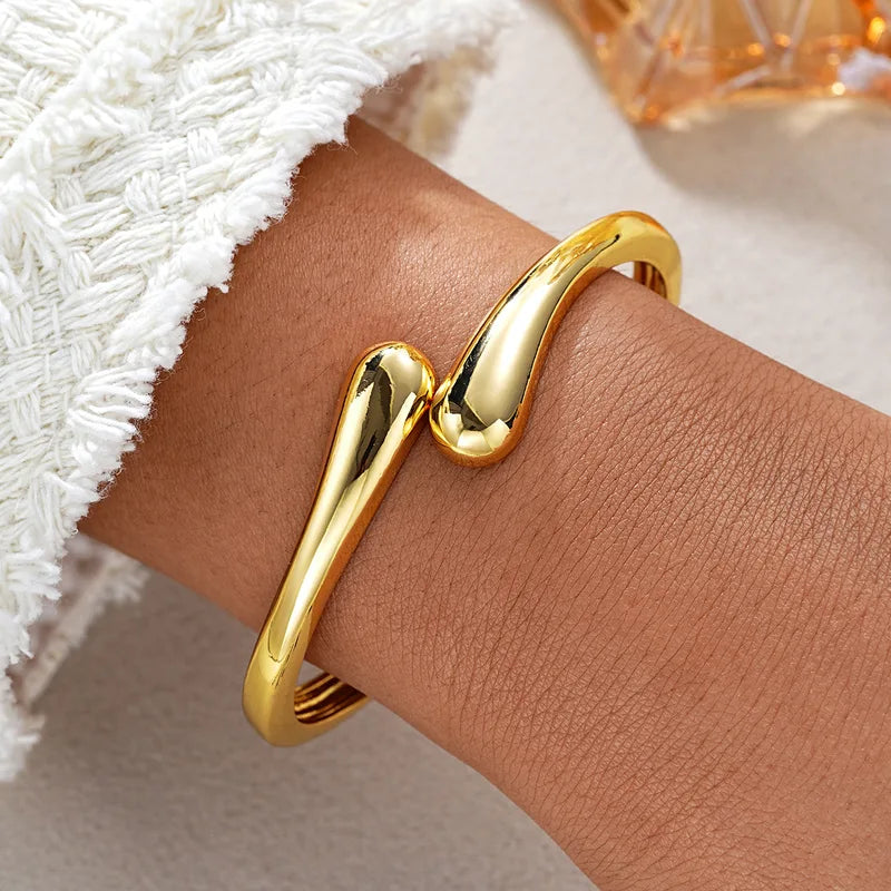 Adjustable Water Drop Metal Bangle for Women - Daily Wear Jewelry
