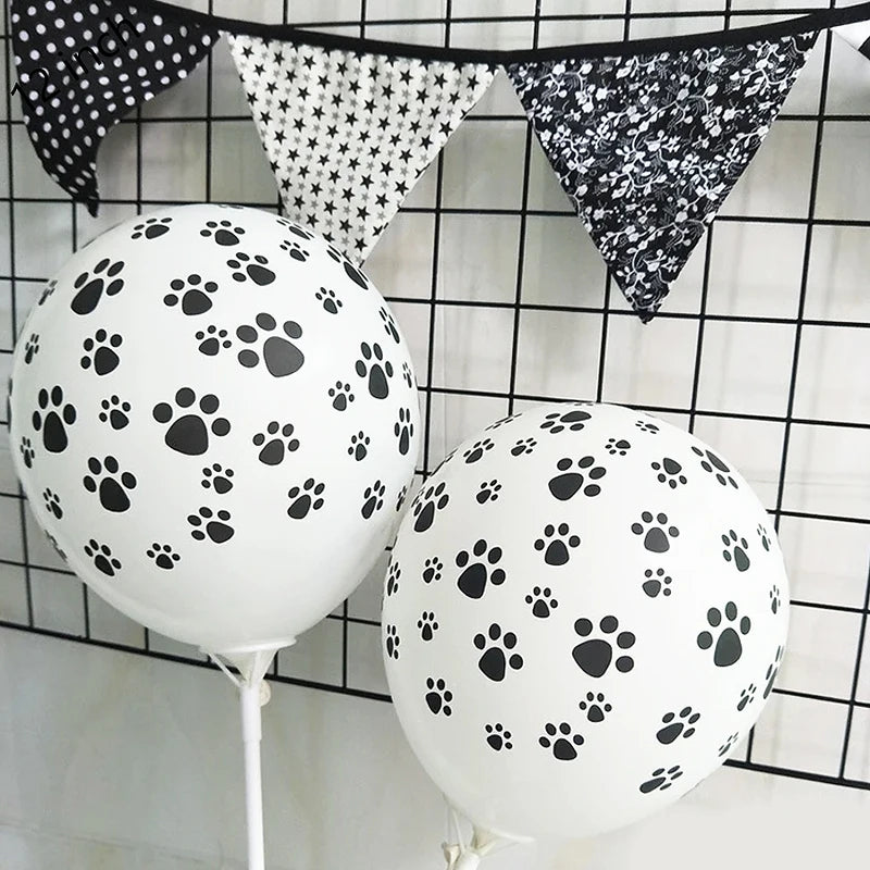 12-Inch Latex Balloons for Party Decorations - Dog Paw Print Design, 10/20/50 Pieces