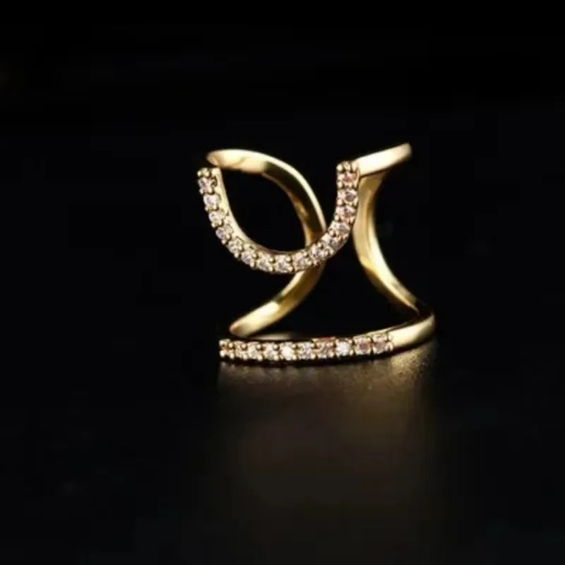 Adjustable Nail Ring for Women Girls - Gothic Metal Line Finger Protector Jewelry