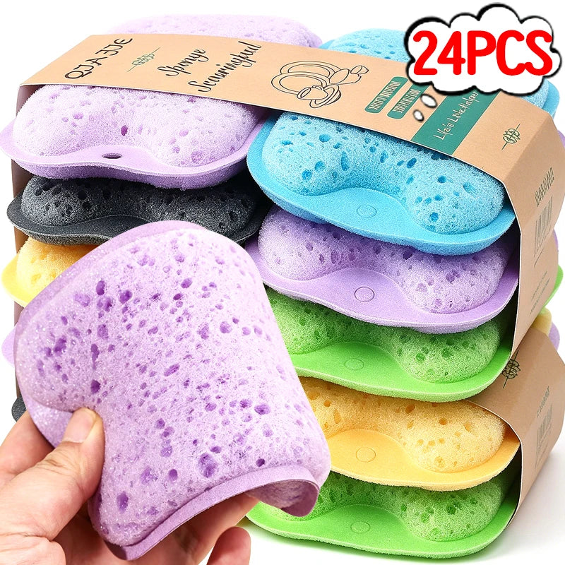 Multi-Purpose Double-Sided Sponge Scouring Pad for Kitchen Cleaning - Absorbent & Durable