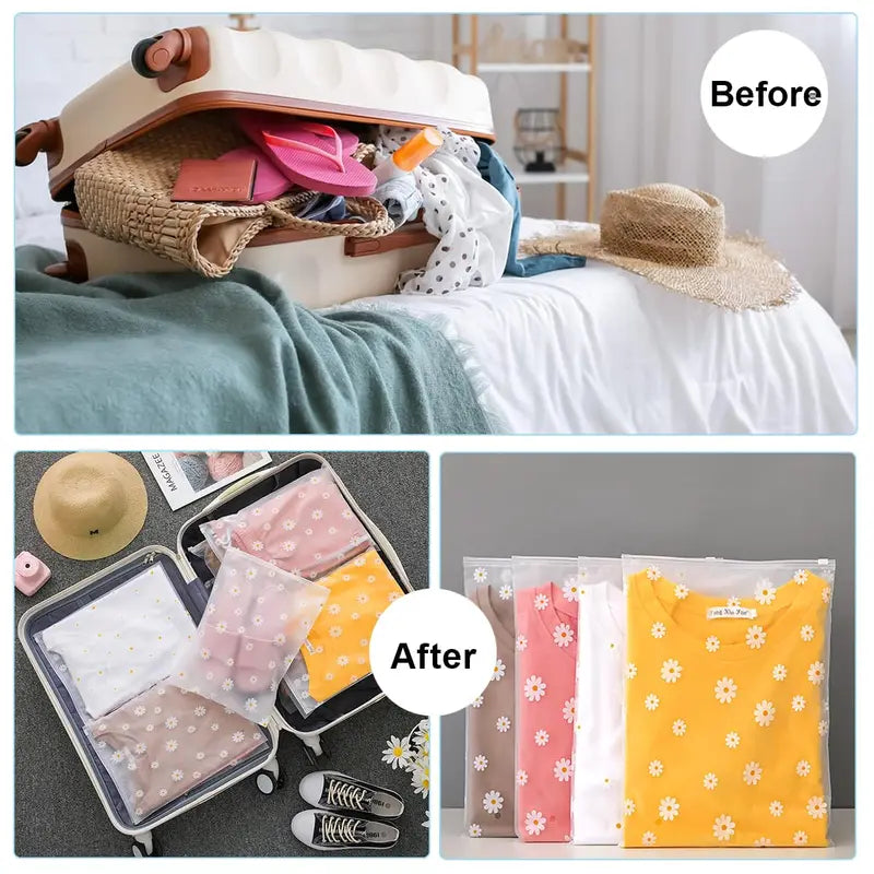 Reusable Clear Travel Storage Bags Set for Clothes and Accessories