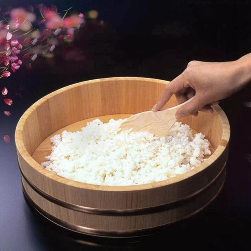 Wooden Sushi & Bibimbap Bucket Set - Korean Cuisine Serving Bowls