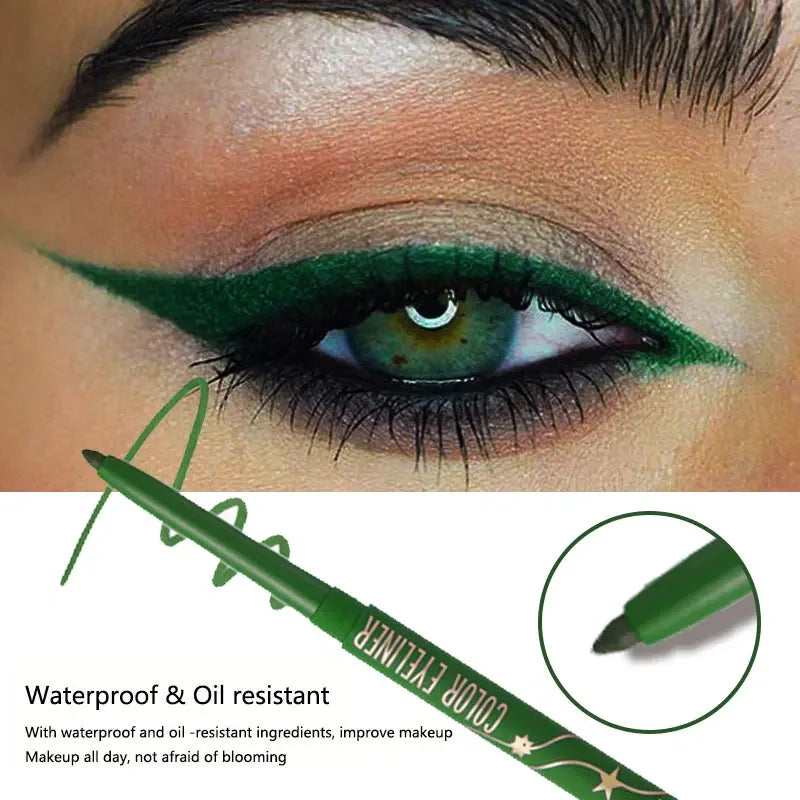 Waterproof Colorful Gel Eyeliner Pencil - Long-Lasting Natural Matte Eye Makeup