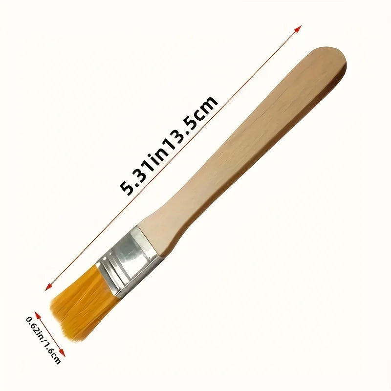 10Pcs Wooden Handle Nylon Bristle Paint Brushes for Oil Painting & Cleaning