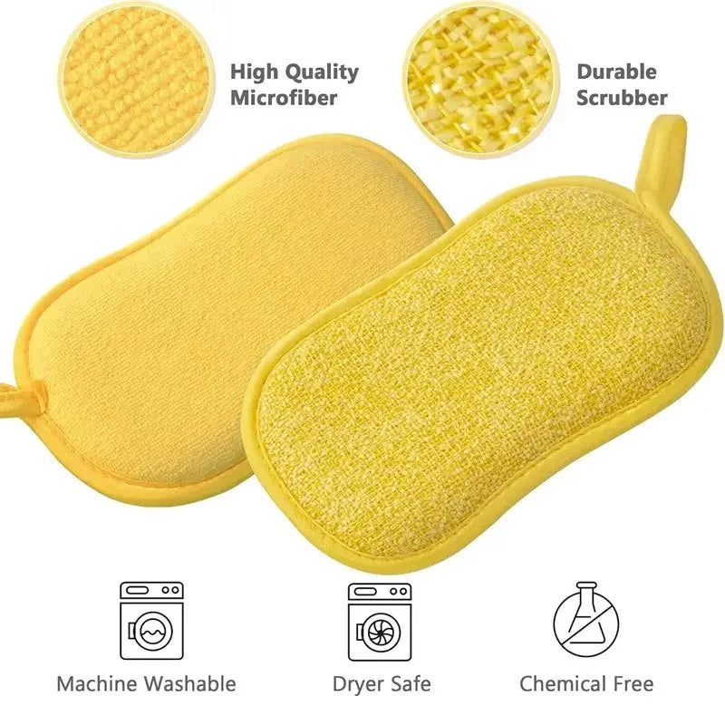 Reusable Multi-Functional Cleaning Pads for Kitchen & Bathroom, Washable & Chemical-Free