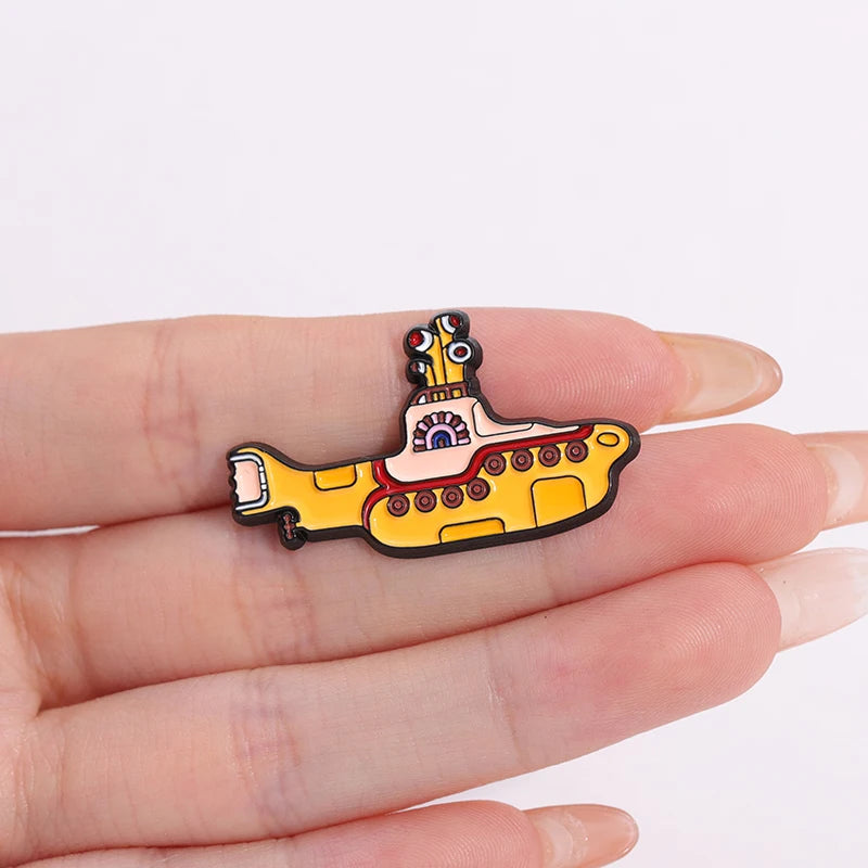 Cute Yellow Boat Enamel Pin for Crafts & Accessories - Funny Brooch Gift