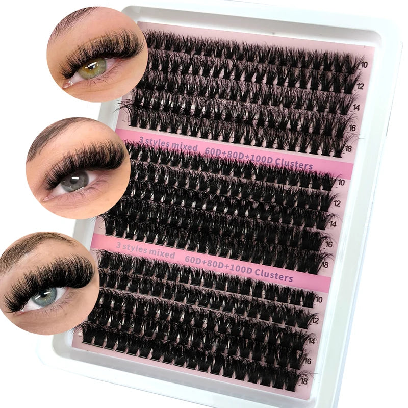 DIY 5D Fluffy Eyelash Clusters - Thick Wispy Extensions 10-20mm