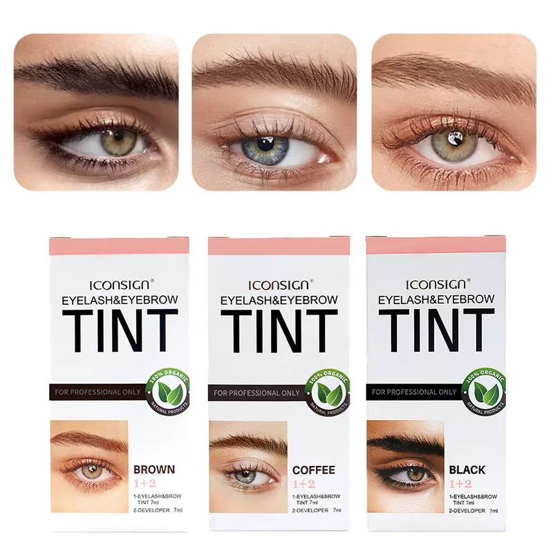 Professional Eyelash and Eyebrow Tint Kit - Fast 15-Minute Semi-Permanent Dye Gel