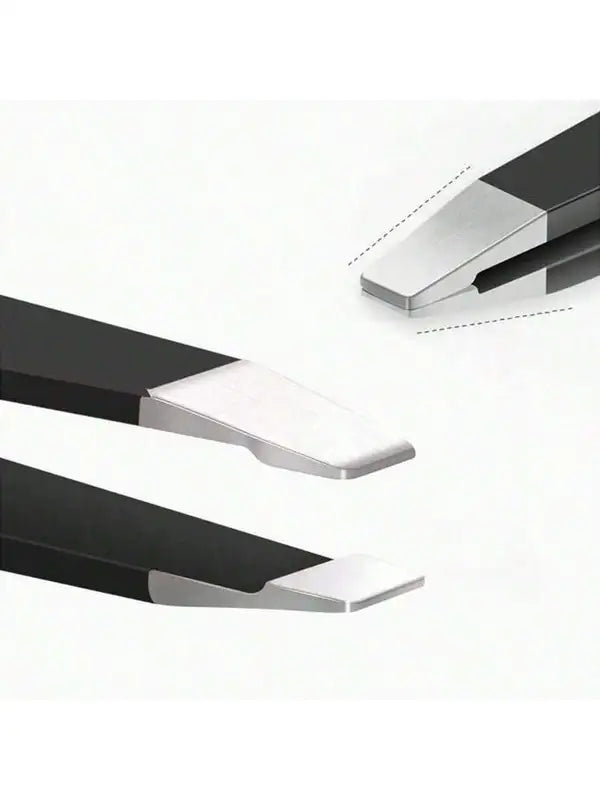 Stainless Steel Eyebrow Tweezers Set - 4-Pack Facial Hair & Makeup Tools