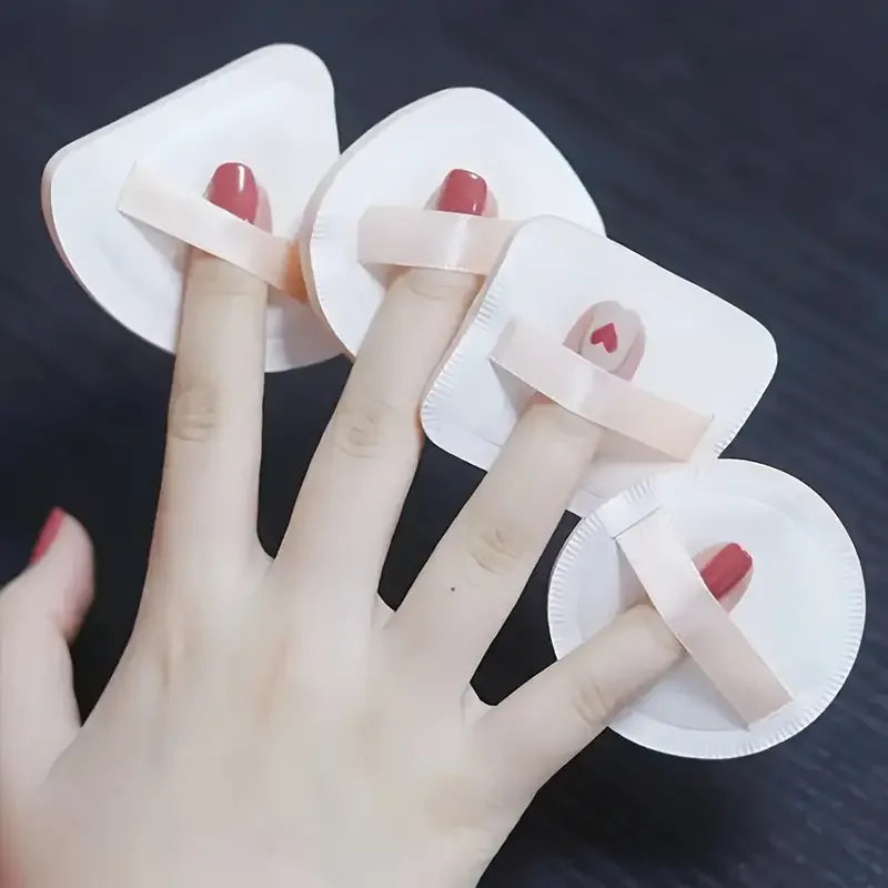 5pcs Portable Makeup Powder Puff Set Drop Shape Blenders for Travel & Beauty