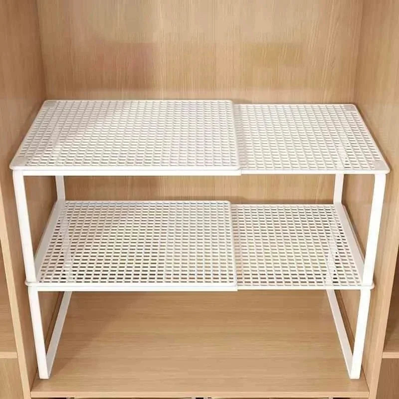 Adjustable Telescopic Closet Shelf Organizer Space Saver for Wardrobe & Cabinets