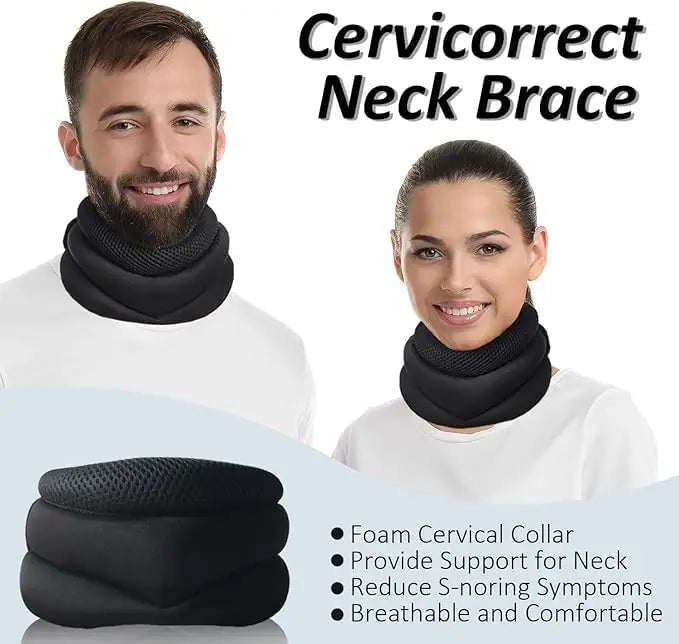 Anti-Snoring Neck Brace with Foam Support for Neck Pain & Shoulder Relaxation